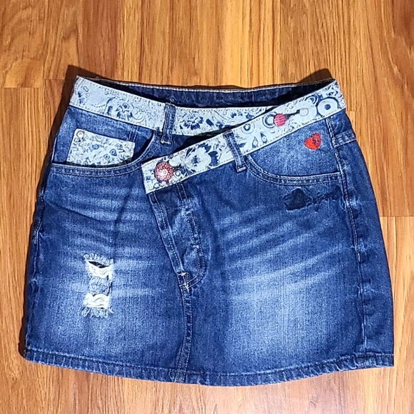 Desigual Denim Mini Skirt - Picture 1 of 6
